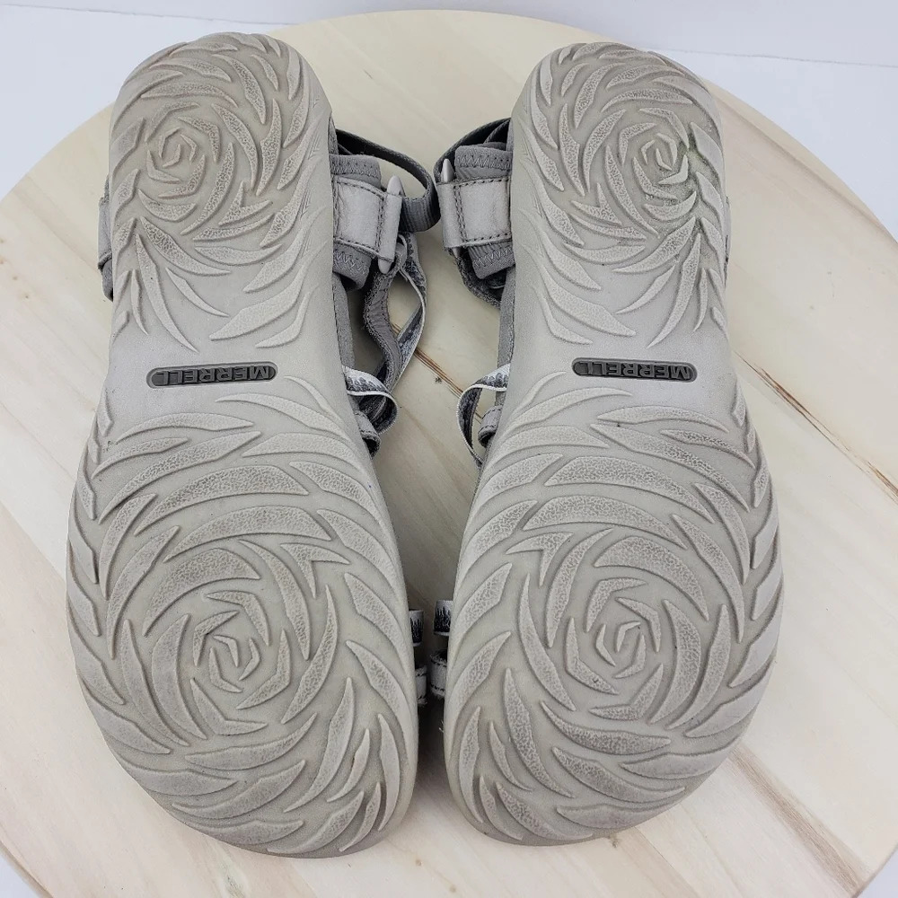 Women's Merrell Moon Sandals Sz 9 Gray Outdoor Performance Strappy Comfort Shoes - Picture 9 of 11